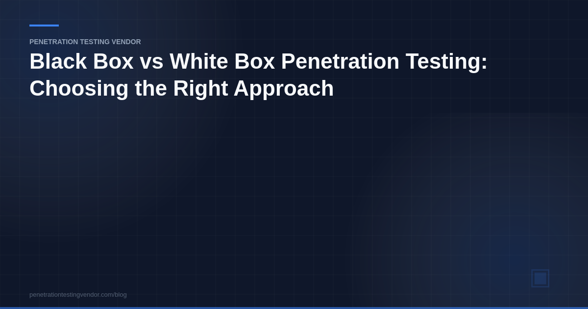 black box vs white box penetration testing